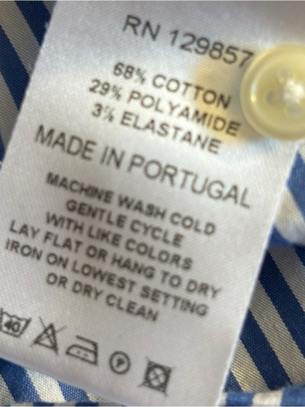 The Icon Shirt by Rochelle Behrens in Blue/White Striped Size XS - Picture 7 of 7